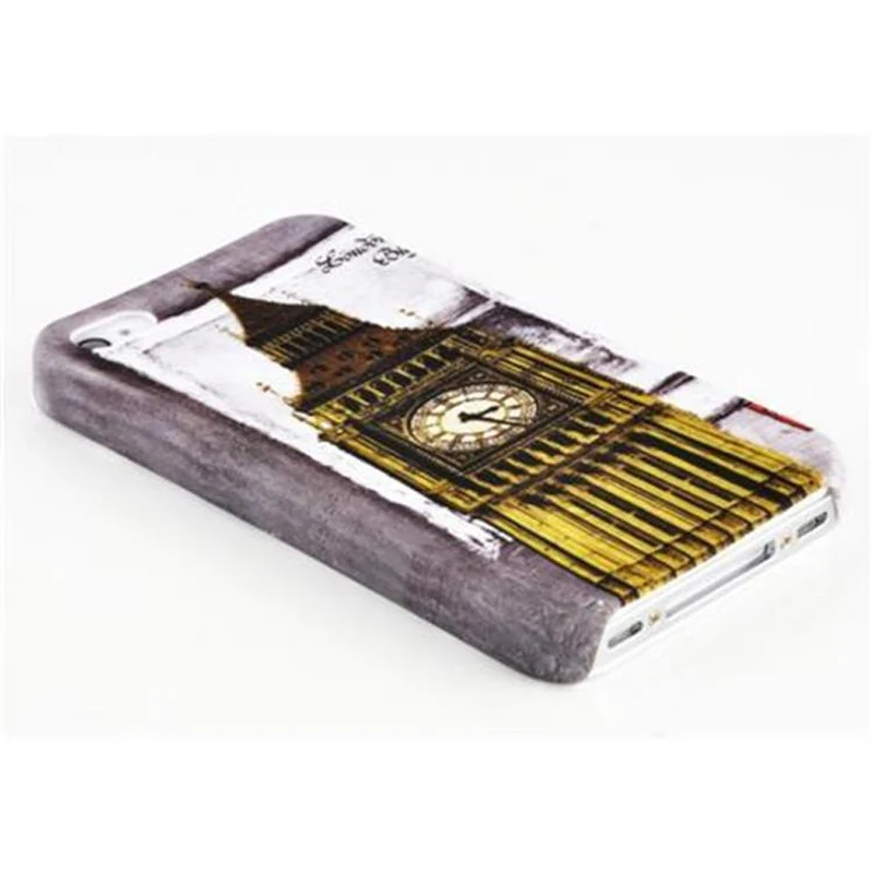 Cadorabo Hülle kompatibel mit Apple iPhone 4 / 4S mit BROWN TIGER Aufdruck - Hard Case Schutzhülle im trendigen Design