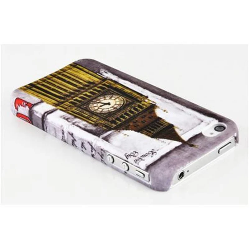 Cadorabo Hülle kompatibel mit Apple iPhone 4 / 4S mit BROWN TIGER Aufdruck - Hard Case Schutzhülle im trendigen Design