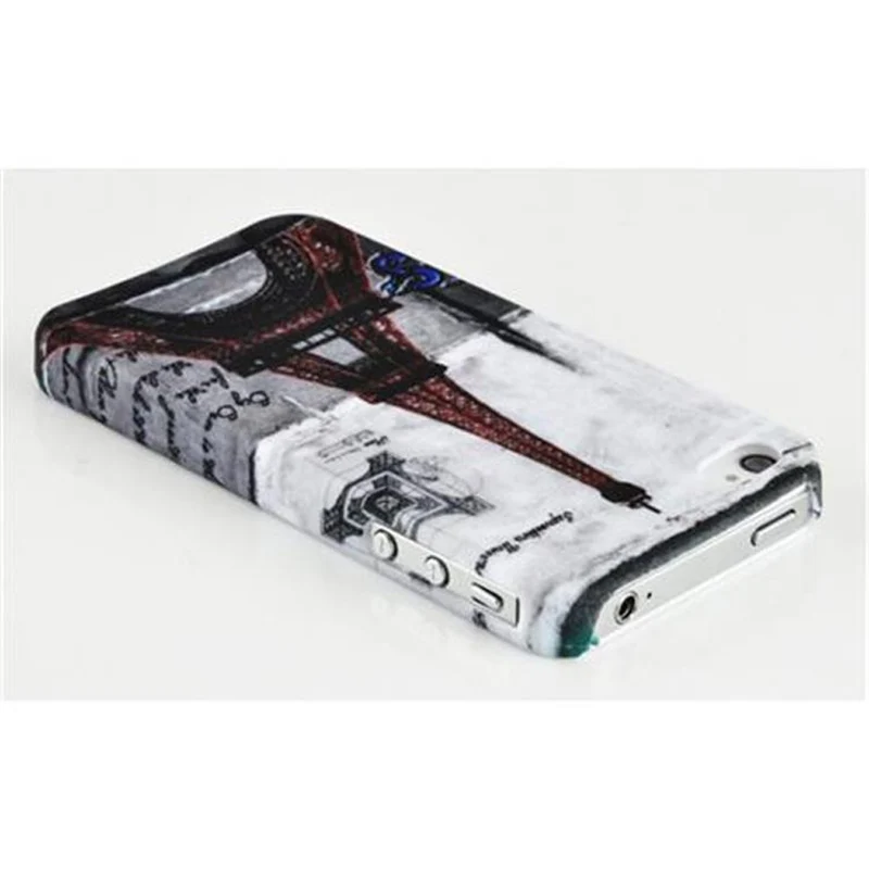 Cadorabo Hülle kompatibel mit Apple iPhone 4 / 4S mit BROWN TIGER Aufdruck - Hard Case Schutzhülle im trendigen Design
