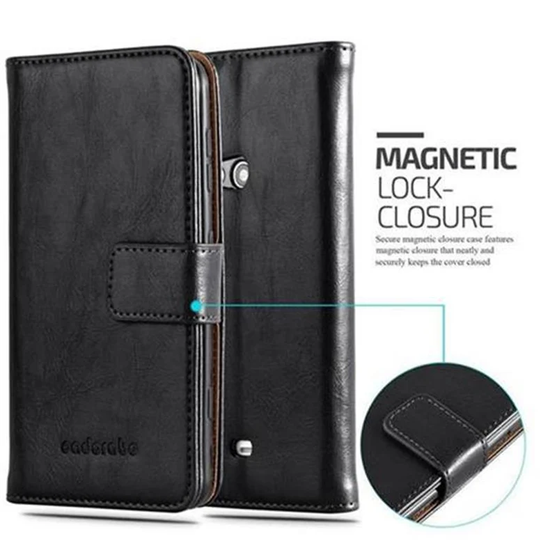 Cadorabo Hülle kompatibel mit Nokia Lumia 625 Schutzhülle mit Magnetverschluss, Standfunktion und Kartenfach