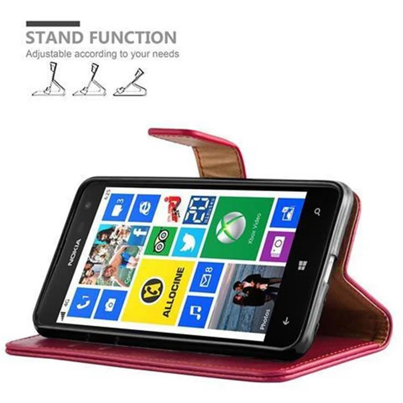 Cadorabo Hülle kompatibel mit Nokia Lumia 625 Schutzhülle mit Magnetverschluss, Standfunktion und Kartenfach
