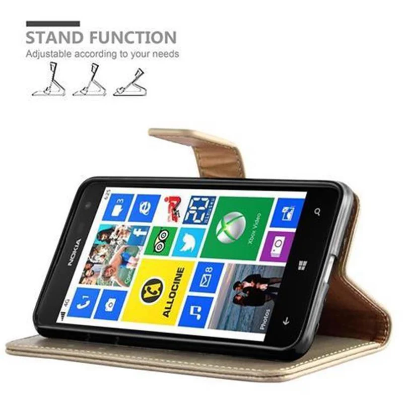 Cadorabo Hülle kompatibel mit Nokia Lumia 625 Schutzhülle mit Magnetverschluss, Standfunktion und Kartenfach