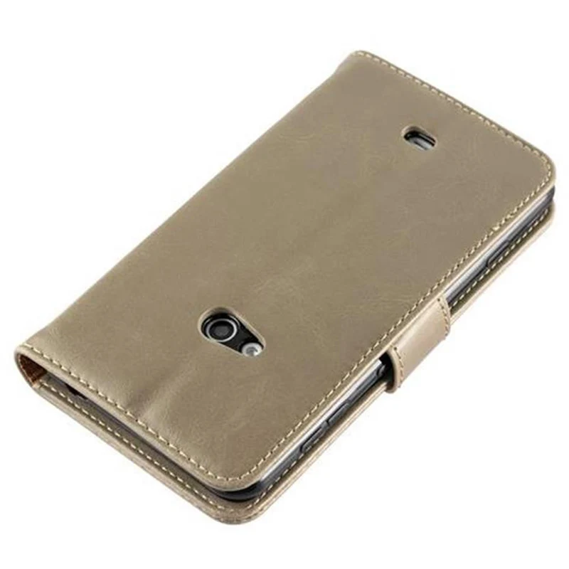 Cadorabo Hülle kompatibel mit Nokia Lumia 625 Schutzhülle mit Magnetverschluss, Standfunktion und Kartenfach