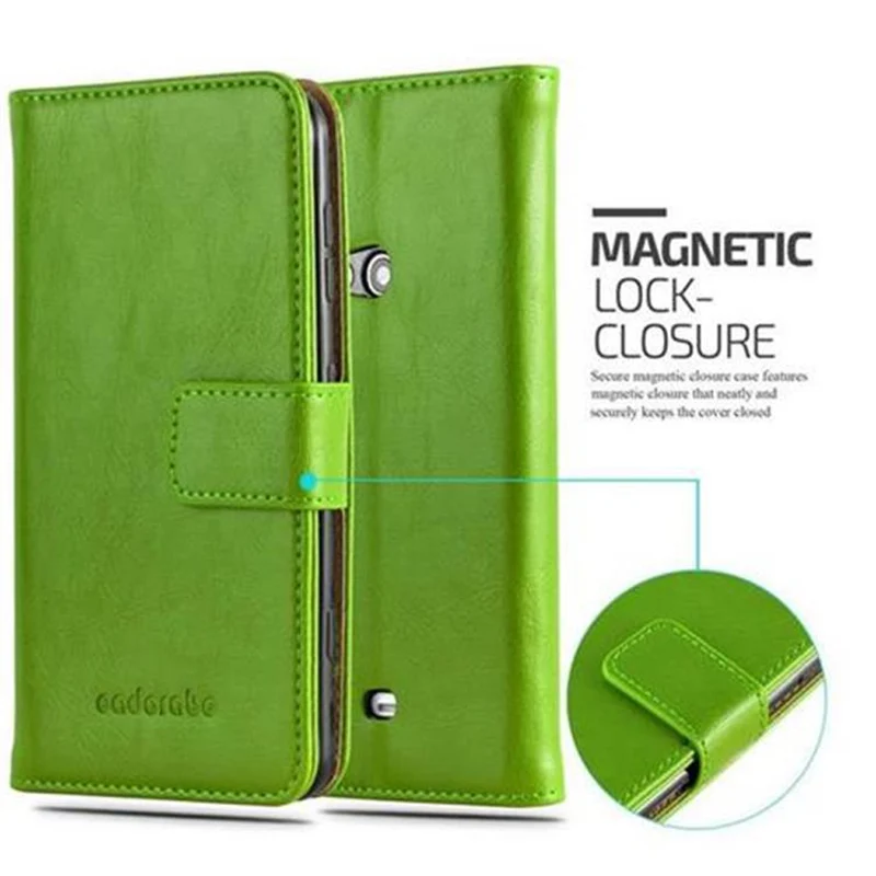 Cadorabo Hülle kompatibel mit Nokia Lumia 625 Schutzhülle mit Magnetverschluss, Standfunktion und Kartenfach