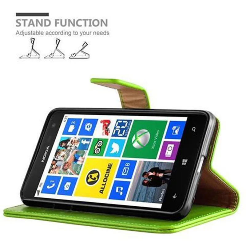 Cadorabo Hülle kompatibel mit Nokia Lumia 625 Schutzhülle mit Magnetverschluss, Standfunktion und Kartenfach