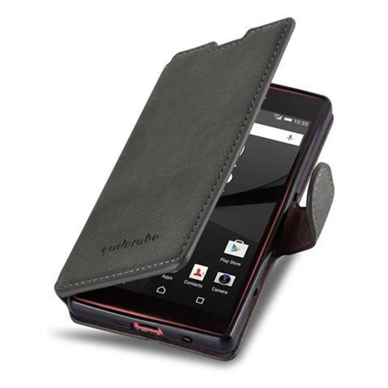 Cadorabo Hülle kompatibel mit Sony Xperia Z5 Schutzhülle mit Standfunktion und Kartenfach im Retro Design
