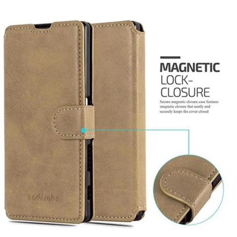 Cadorabo Hülle kompatibel mit Sony Xperia Z5 Schutzhülle mit Standfunktion und Kartenfach im Retro Design