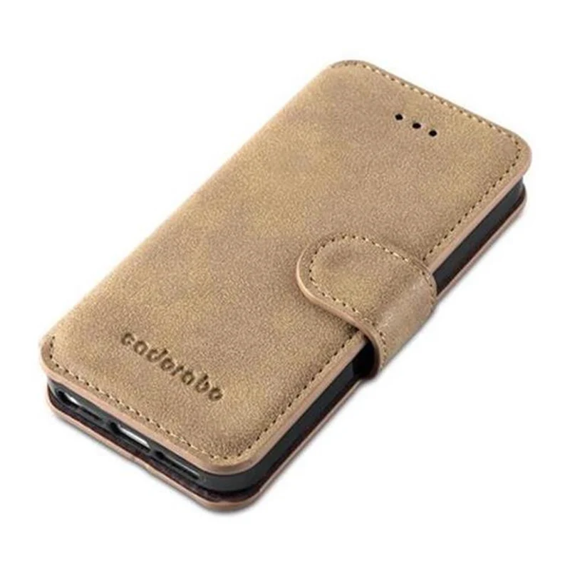 Cadorabo Hülle kompatibel mit Apple iPhone 5 / 5S / SE 2016 Schutzhülle mit Standfunktion und Kartenfach im Retro Design