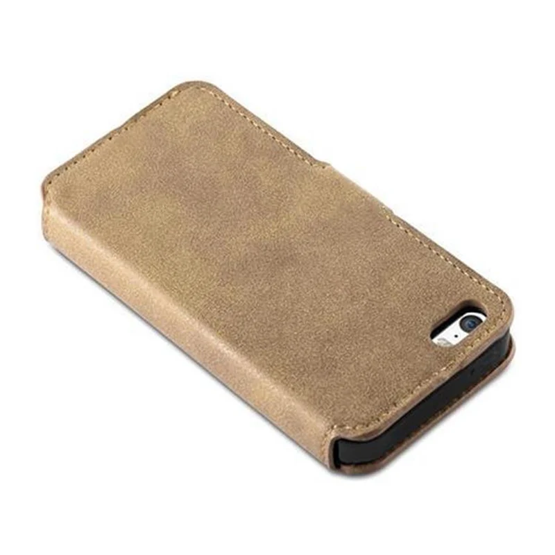 Cadorabo Hülle kompatibel mit Apple iPhone 5 / 5S / SE 2016 Schutzhülle mit Standfunktion und Kartenfach im Retro Design