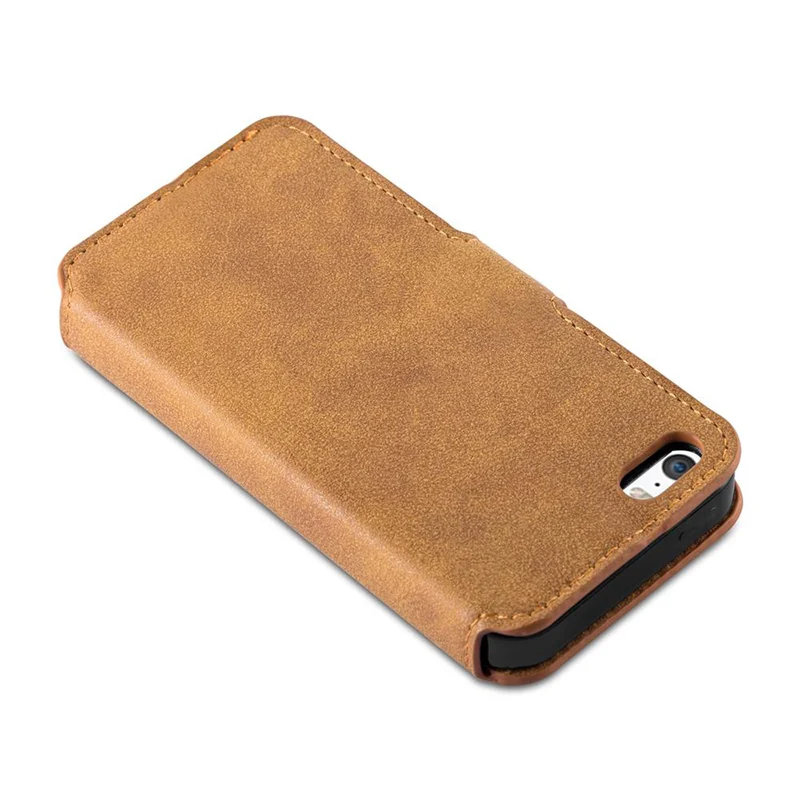 Cadorabo Hülle kompatibel mit Apple iPhone 5 / 5S / SE 2016 Schutzhülle mit Standfunktion und Kartenfach im Retro Design