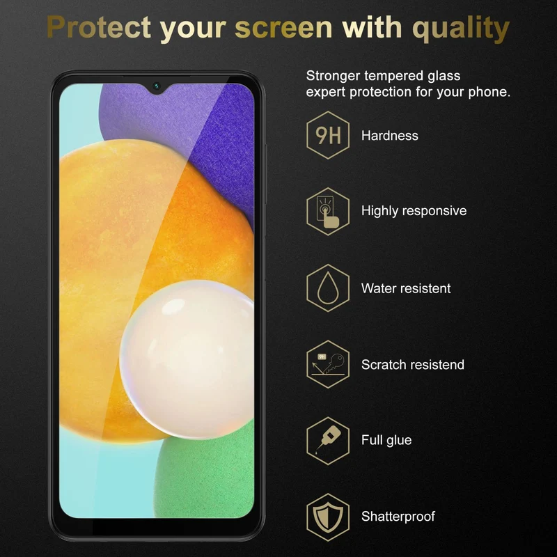 Cadorabo 3x Vollbild Panzer Folie kompatibel mit Samsung Galaxy A13 5G - Schutzfolie 3er Pack Gehärtetes (Tempered) Display-Schutzglas in 9H Härte mit 3D Touch