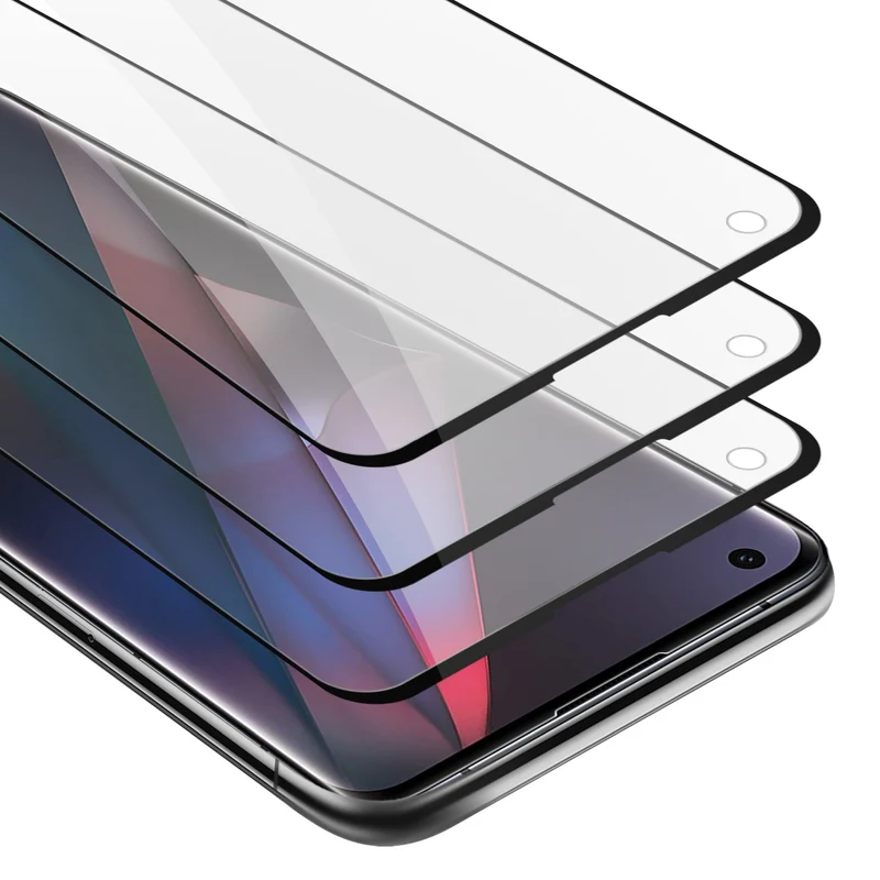 Cadorabo 3x Vollbild Panzer Folie kompatibel mit Oppo FIND X3 PRO - Schutzfolie 3er Pack Gehärtetes (Tempered) Display-Schutzglas in 9H Härte mit 3D Touch