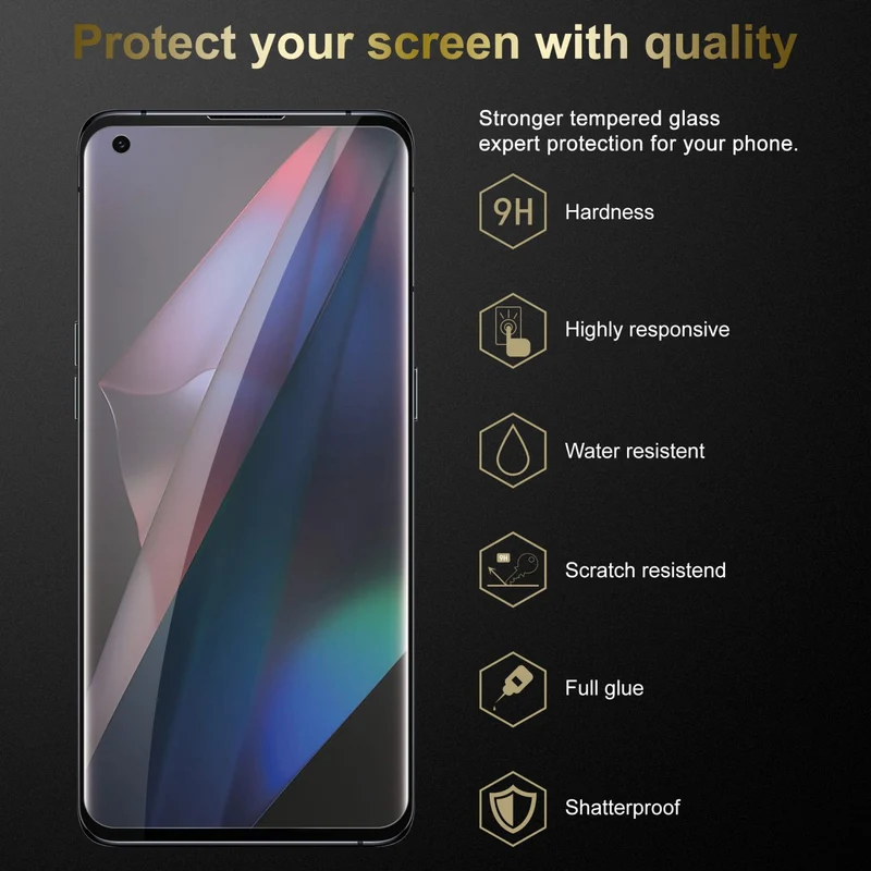 Cadorabo Vollbild Panzer Folie kompatibel mit Oppo FIND X3 PRO - Schutzfolie Gehärtetes (Tempered) Display-Schutzglas in 9H Härte mit 3D Touch