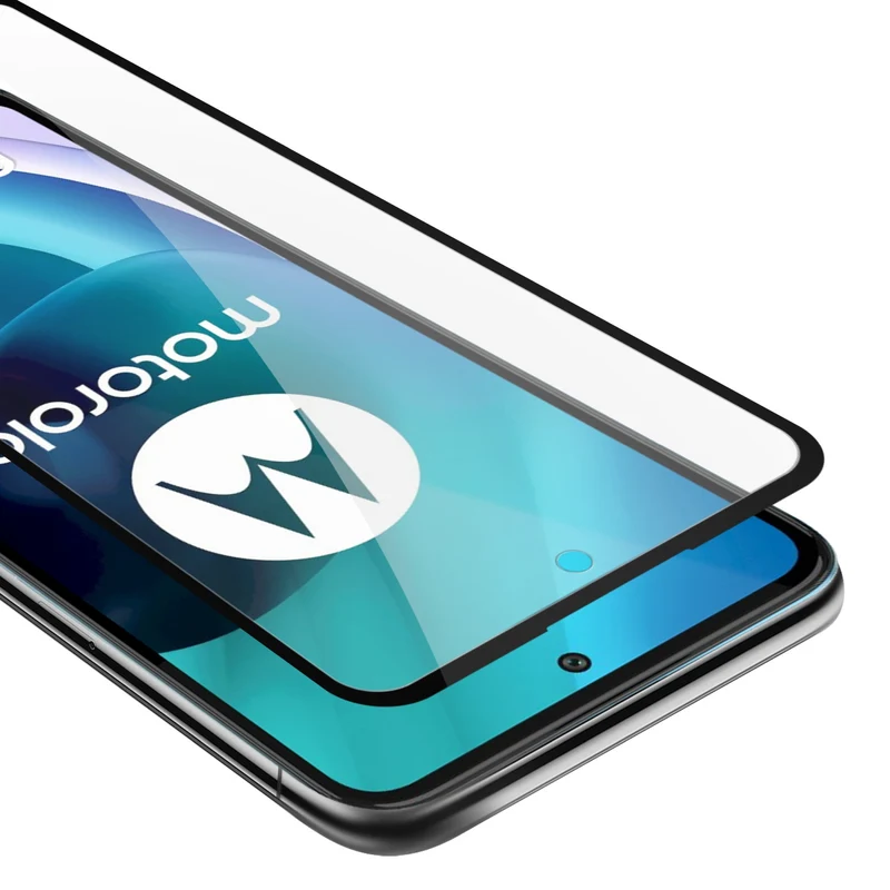 Cadorabo Vollbild Panzer Folie kompatibel mit Motorola MOTO G71 5G - Schutzfolie Gehärtetes (Tempered) Display-Schutzglas in 9H Härte mit 3D Touch