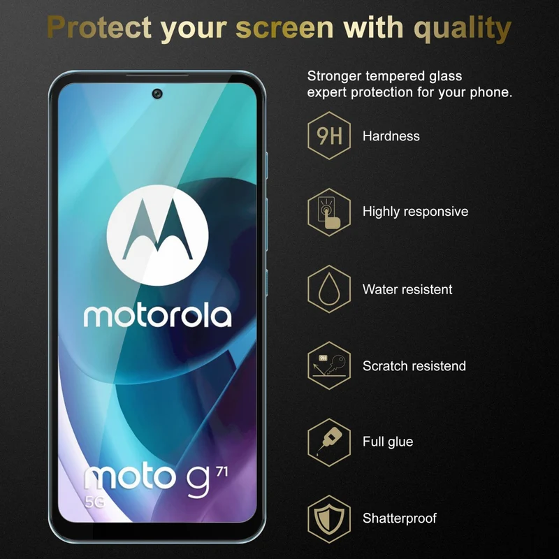 Cadorabo Vollbild Panzer Folie kompatibel mit Motorola MOTO G71 5G - Schutzfolie Gehärtetes (Tempered) Display-Schutzglas in 9H Härte mit 3D Touch