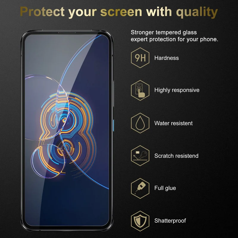 Cadorabo Vollbild Panzer Folie kompatibel mit Asus ZenFone 8 FLIP - Schutzfolie Gehärtetes (Tempered) Display-Schutzglas in 9H Härte mit 3D Touch