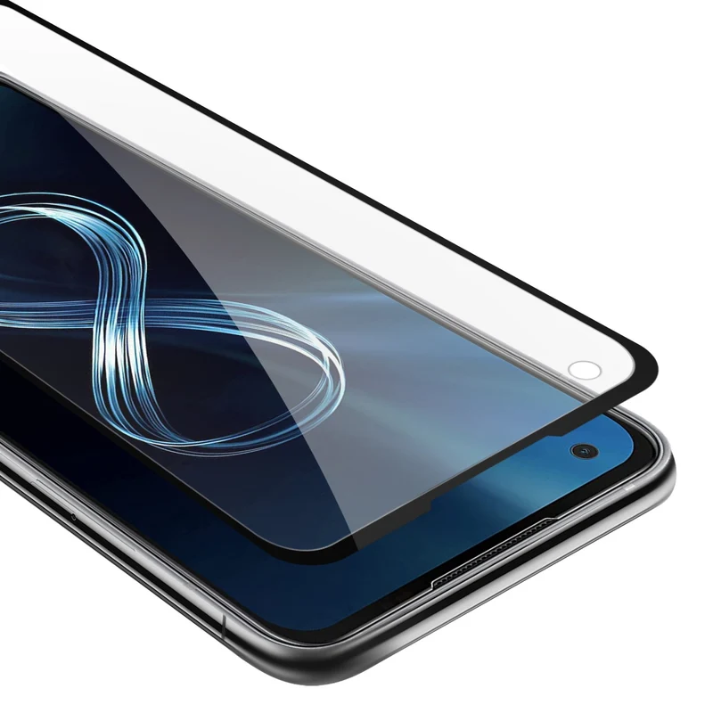 Cadorabo Vollbild Panzer Folie kompatibel mit Asus ZenFone 8 - Schutzfolie Gehärtetes (Tempered) Display-Schutzglas in 9H Härte mit 3D Touch