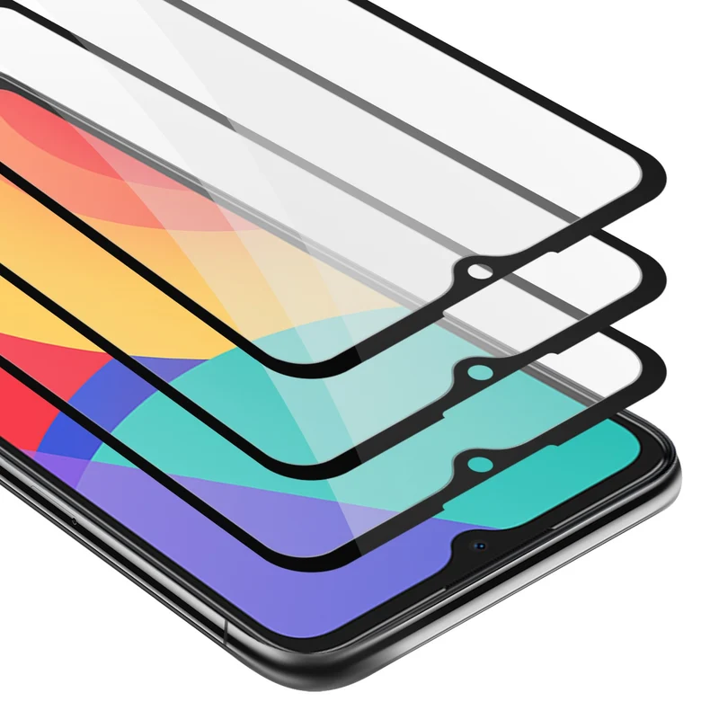 Cadorabo 3x Vollbild Panzer Folie kompatibel mit Alcatel 1S 2021 / 3L 2021 - Schutzfolie 3er Pack Gehärtetes (Tempered) Display-Schutzglas in 9H Härte mit 3D Touch