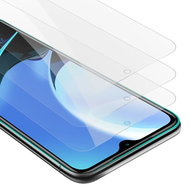 Cadorabo 3x Panzer Folie kompatibel mit Xiaomi RedMi 9T / POCO M3 - Schutzfolie 3er Pack Gehärtetes (Tempered) Display-Schutzglas in 9H Härte mit 3D Touch Kompatibilität