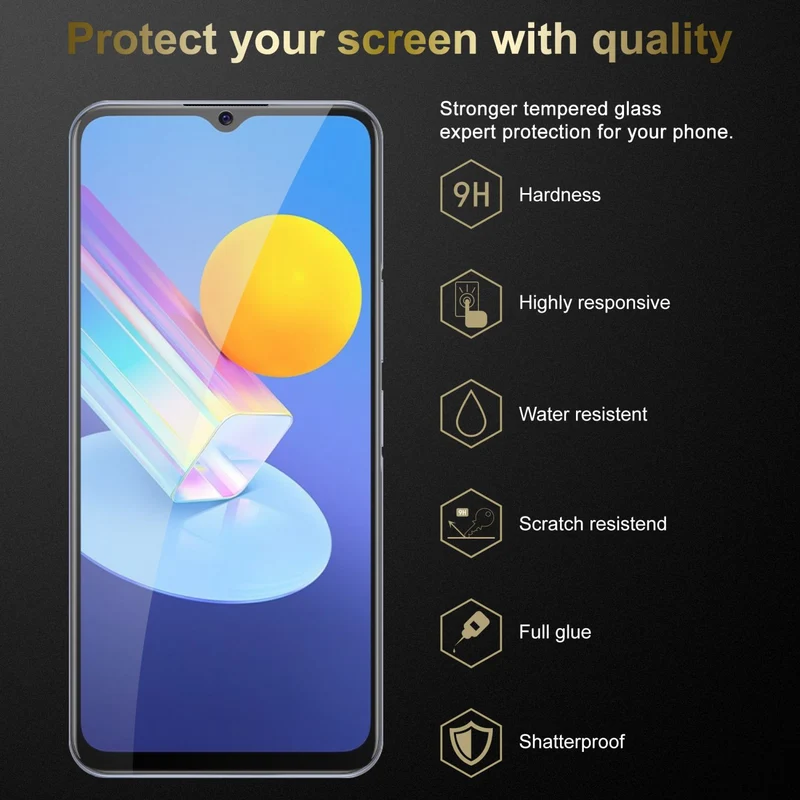 Cadorabo 3x Panzer Folie kompatibel mit Vivo Y52 5G / Y72 5G - Schutzfolie 3er Pack Gehärtetes (Tempered) Display-Schutzglas in 9H Härte mit 3D Touch Kompatibilität