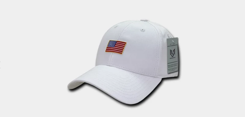 Rapid Dominance Structured Rubber Flag Cap, USA, Weiß