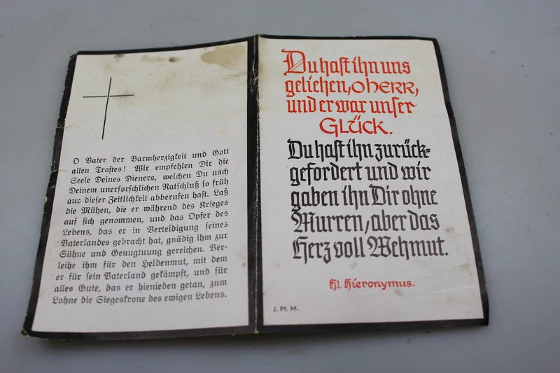 Sterbebilder eines hochdekorierten 2. Weltkrieges