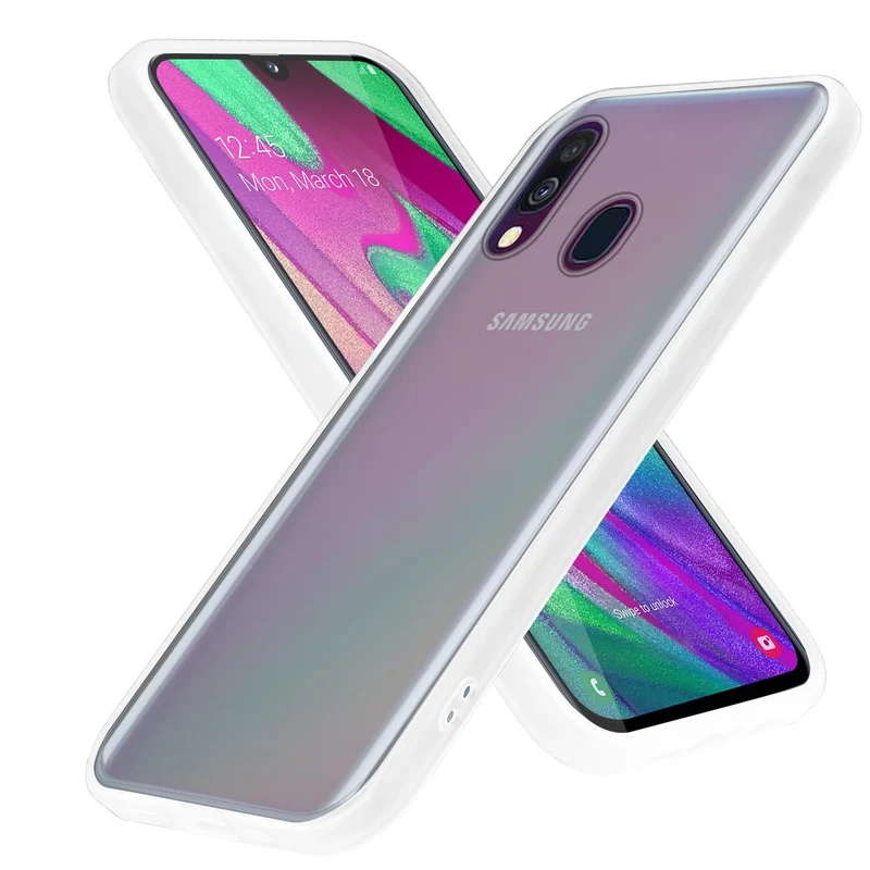 Cadorabo Hülle kompatibel mit Samsung Galaxy A40 Hybrid Schutzhülle mit TPU Silikon Innenseite und matter Kunststoff Rückseite