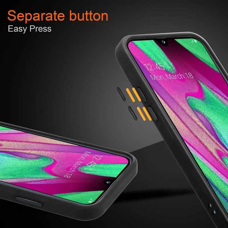 Cadorabo Hülle kompatibel mit Samsung Galaxy A40 Hybrid Schutzhülle mit TPU Silikon Innenseite und matter Kunststoff Rückseite