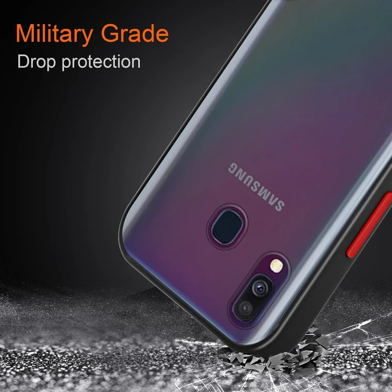 Cadorabo Hülle kompatibel mit Samsung Galaxy A40 Hybrid Schutzhülle mit TPU Silikon Innenseite und matter Kunststoff Rückseite