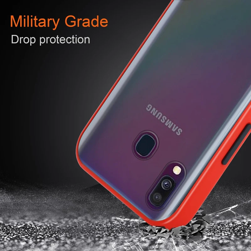 Cadorabo Hülle kompatibel mit Samsung Galaxy A40 Hybrid Schutzhülle mit TPU Silikon Innenseite und matter Kunststoff Rückseite