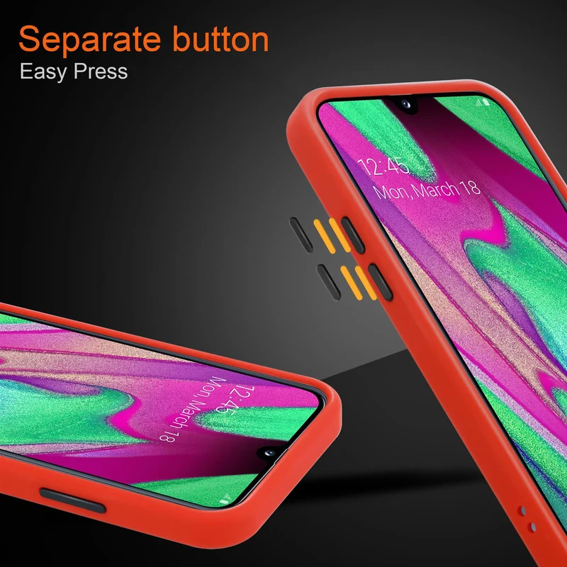Cadorabo Hülle kompatibel mit Samsung Galaxy A40 Hybrid Schutzhülle mit TPU Silikon Innenseite und matter Kunststoff Rückseite