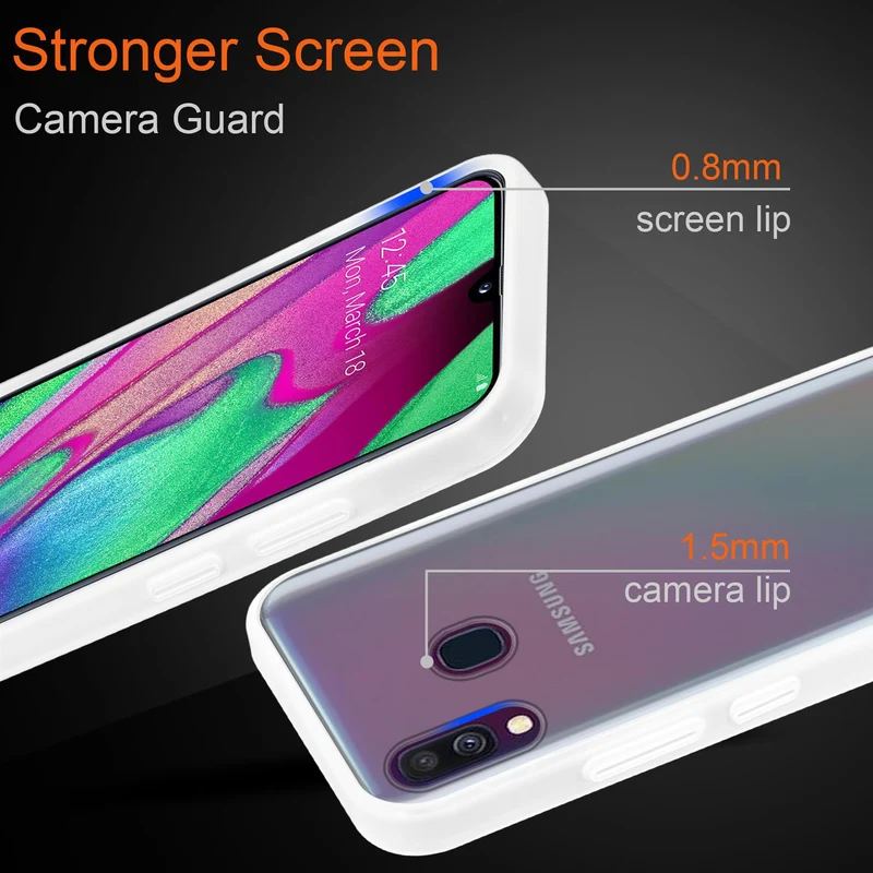 Cadorabo Hülle kompatibel mit Samsung Galaxy A40 Hybrid Schutzhülle mit TPU Silikon Innenseite und matter Kunststoff Rückseite