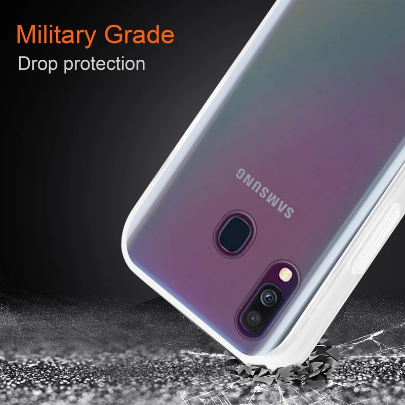 Cadorabo Hülle kompatibel mit Samsung Galaxy A40 Hybrid Schutzhülle mit TPU Silikon Innenseite und matter Kunststoff Rückseite