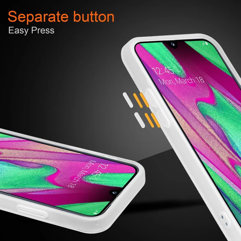 Cadorabo Hülle kompatibel mit Samsung Galaxy A40 Hybrid Schutzhülle mit TPU Silikon Innenseite und matter Kunststoff Rückseite