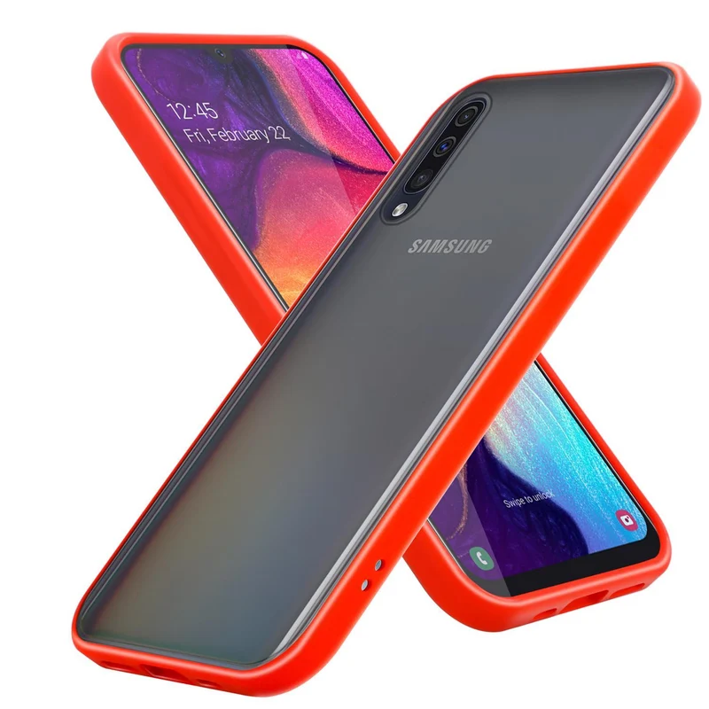 Cadorabo Hülle kompatibel mit Samsung Galaxy A70 / A70s Hybrid Schutzhülle mit TPU Silikon Innenseite und matter Kunststoff Rückseite