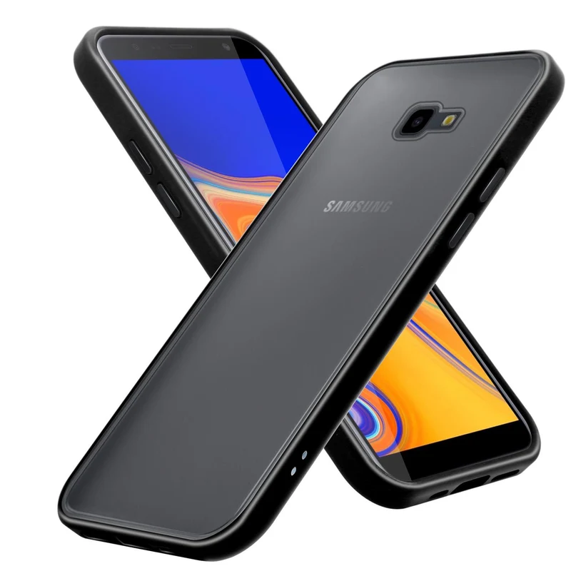 Cadorabo Hülle kompatibel mit Samsung Galaxy J4 PLUS / J4 PRIME / J4 CORE Hybrid Schutzhülle mit TPU Silikon Innenseite und matter Kunststoff Rückseite
