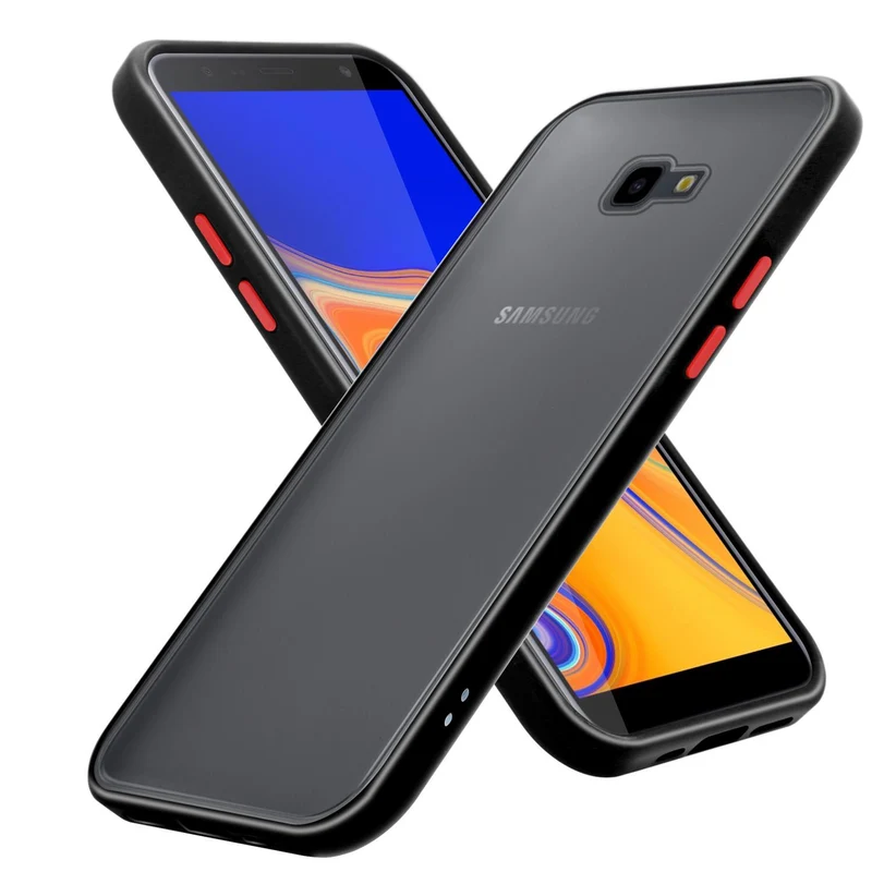 Cadorabo Hülle kompatibel mit Samsung Galaxy J4 PLUS / J4 PRIME / J4 CORE Hybrid Schutzhülle mit TPU Silikon Innenseite und matter Kunststoff Rückseite