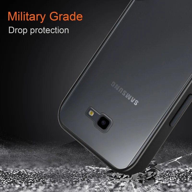Cadorabo Hülle kompatibel mit Samsung Galaxy J4 PLUS / J4 PRIME / J4 CORE Hybrid Schutzhülle mit TPU Silikon Innenseite und matter Kunststoff Rückseite