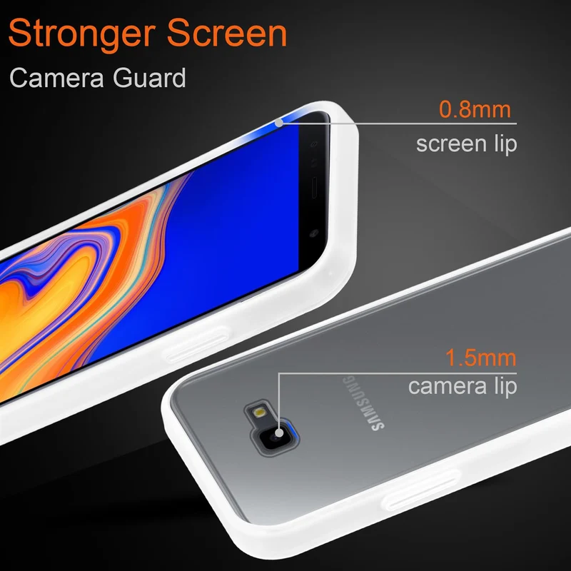 Cadorabo Hülle kompatibel mit Samsung Galaxy J4 PLUS / J4 PRIME / J4 CORE Hybrid Schutzhülle mit TPU Silikon Innenseite und matter Kunststoff Rückseite