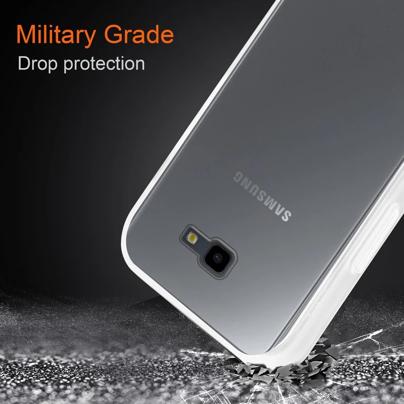 Cadorabo Hülle kompatibel mit Samsung Galaxy J4 PLUS / J4 PRIME / J4 CORE Hybrid Schutzhülle mit TPU Silikon Innenseite und matter Kunststoff Rückseite