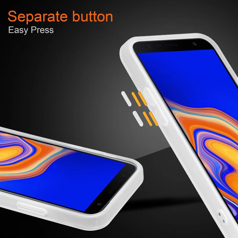 Cadorabo Hülle kompatibel mit Samsung Galaxy J4 PLUS / J4 PRIME / J4 CORE Hybrid Schutzhülle mit TPU Silikon Innenseite und matter Kunststoff Rückseite
