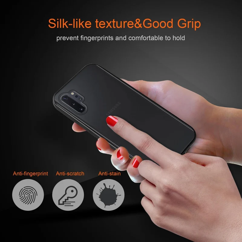 Cadorabo Hülle kompatibel mit Samsung Galaxy NOTE 10 PLUS Hybrid Schutzhülle mit TPU Silikon Innenseite und matter Kunststoff Rückseite