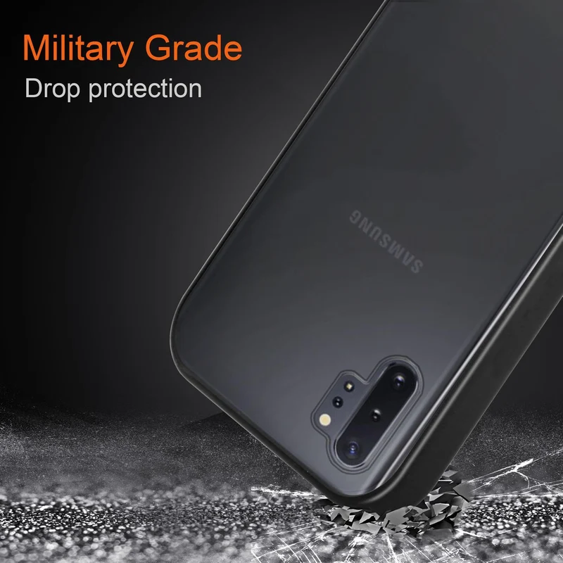 Cadorabo Hülle kompatibel mit Samsung Galaxy NOTE 10 PLUS Hybrid Schutzhülle mit TPU Silikon Innenseite und matter Kunststoff Rückseite