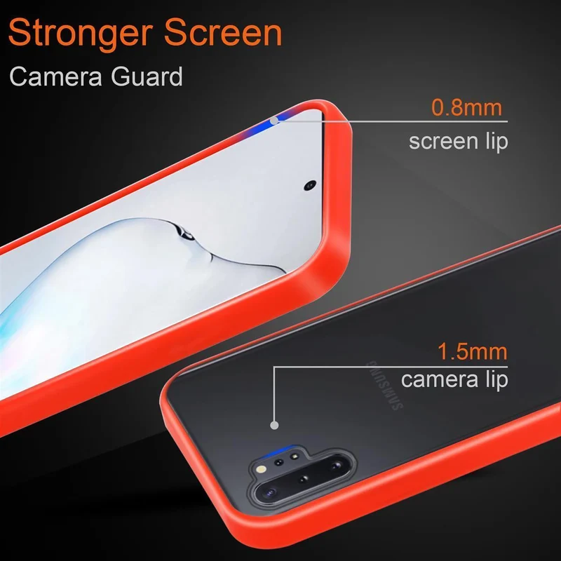 Cadorabo Hülle kompatibel mit Samsung Galaxy NOTE 10 PLUS Hybrid Schutzhülle mit TPU Silikon Innenseite und matter Kunststoff Rückseite