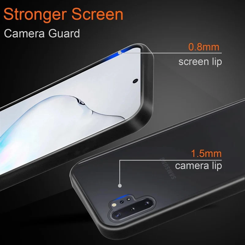 Cadorabo Hülle kompatibel mit Samsung Galaxy NOTE 10 Hybrid Schutzhülle mit TPU Silikon Innenseite und matter Kunststoff Rückseite