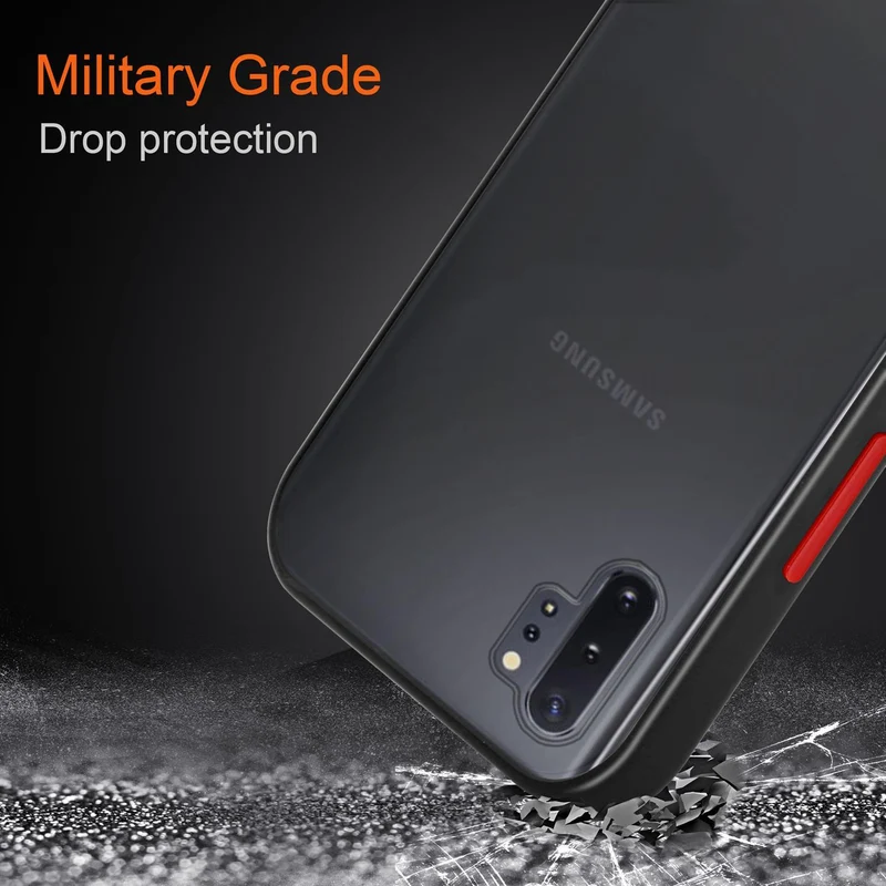 Cadorabo Hülle kompatibel mit Samsung Galaxy NOTE 10 Hybrid Schutzhülle mit TPU Silikon Innenseite und matter Kunststoff Rückseite