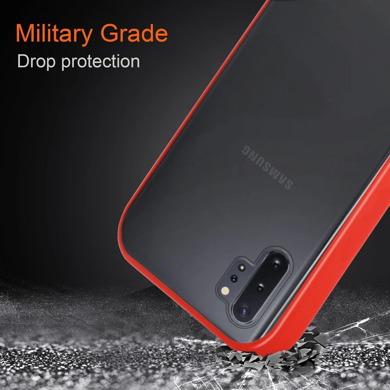 Cadorabo Hülle kompatibel mit Samsung Galaxy NOTE 10 Hybrid Schutzhülle mit TPU Silikon Innenseite und matter Kunststoff Rückseite