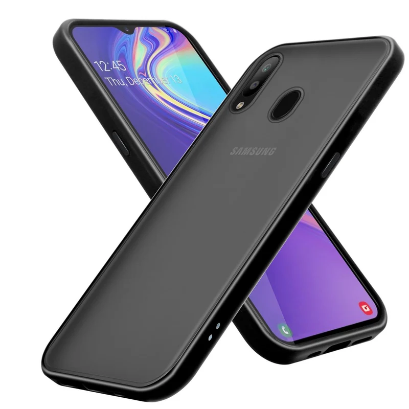 Cadorabo Hülle kompatibel mit Samsung Galaxy M30 / A40s Hybrid Schutzhülle mit TPU Silikon Innenseite und matter Kunststoff Rückseite