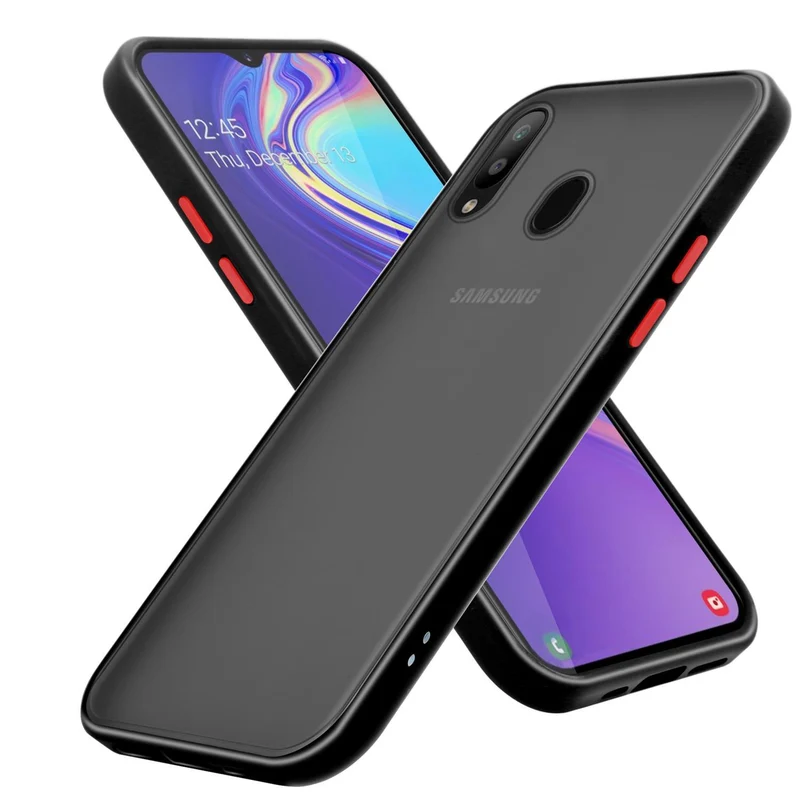 Cadorabo Hülle kompatibel mit Samsung Galaxy M30 / A40s Hybrid Schutzhülle mit TPU Silikon Innenseite und matter Kunststoff Rückseite