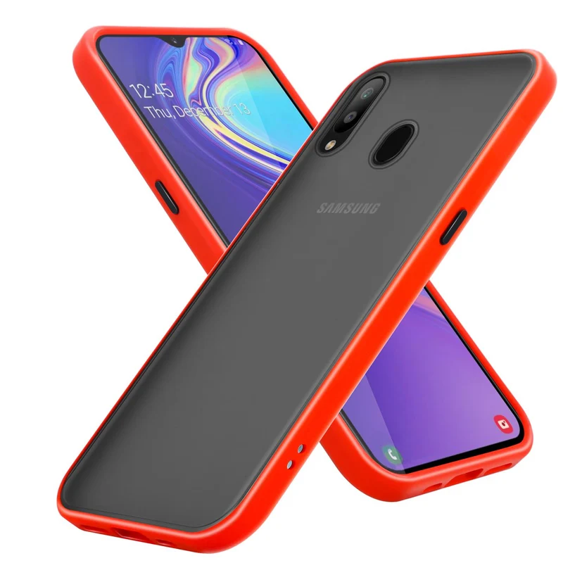 Cadorabo Hülle kompatibel mit Samsung Galaxy M30 / A40s Hybrid Schutzhülle mit TPU Silikon Innenseite und matter Kunststoff Rückseite